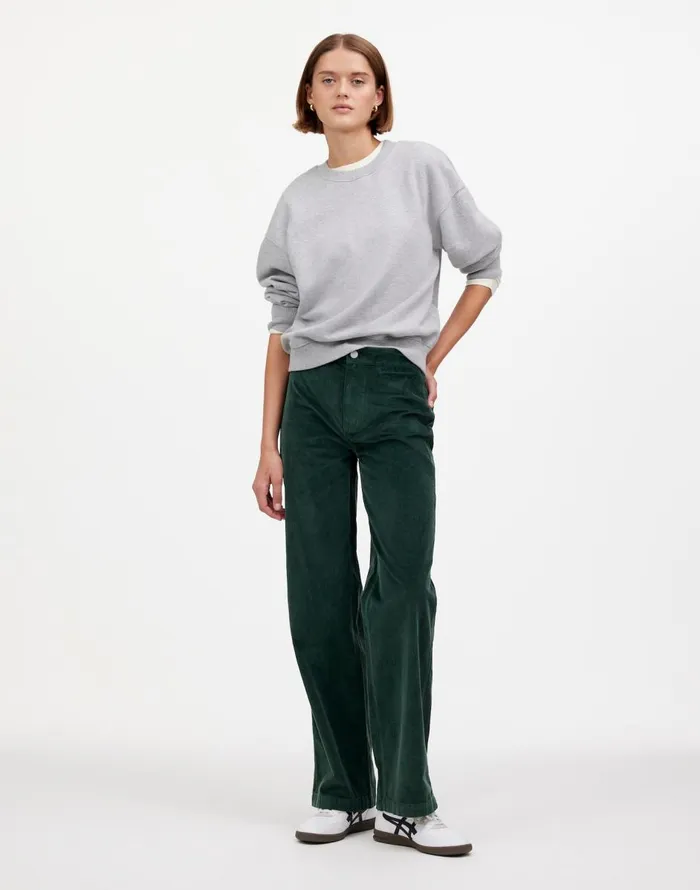Madewell The Emmett WideLeg Pant In Corduroy Welt Pocket Edition Luxury Forest Women Pants