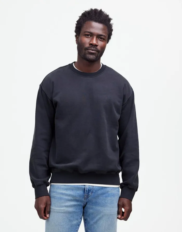 Madewell The McCarren Midweight Crewneck Sweatshirt True Black Men Hoodies and Sweatshirts Madewell The McCarren Midweight Crewneck Sweatshirt True Black Men Hoodies and Sweatshirts