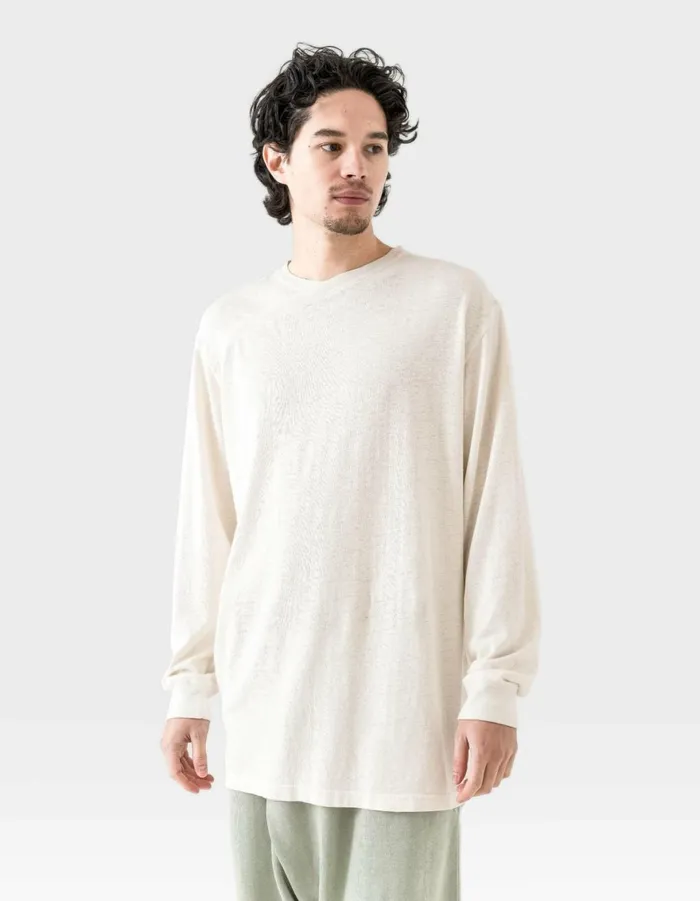 Maharishi Long Sleeve TShirts 6001 Monk Organic Hemp LS TShirt Ecru 8211 Men