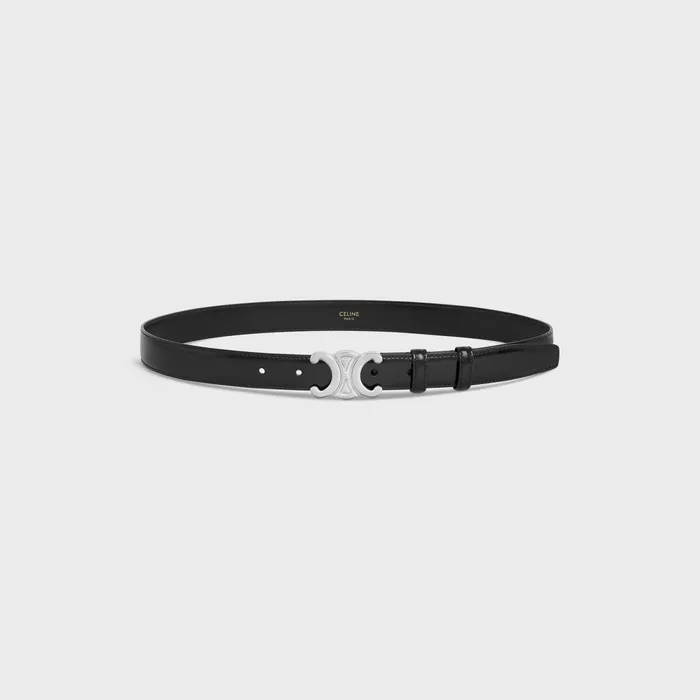 Medium Triomphe Belt In Taurillon Leather Black Women CELINE BELTS Medium Triomphe Belt In Taurillon Leather Black Women CELINE BELTS