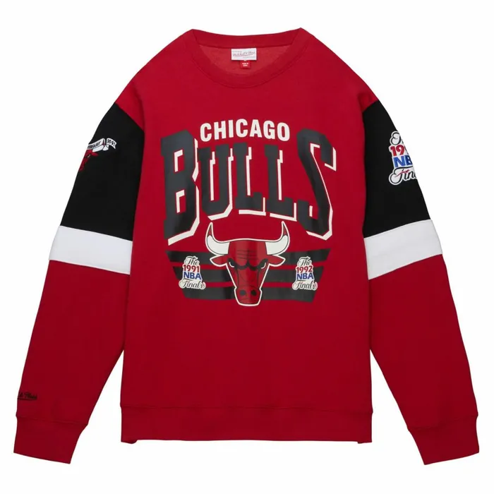 Men039s Hoodies and Sweatshirts Mitchell and Ness All Over Crew 30 Chicago Bulls