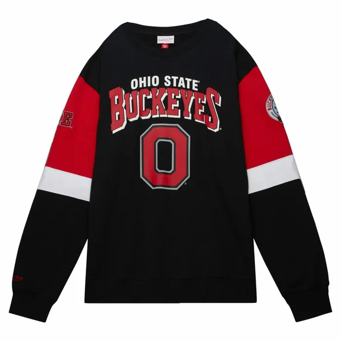 Men039s Hoodies and Sweatshirts Mitchell and Ness All Over Crew 30 Ohio State