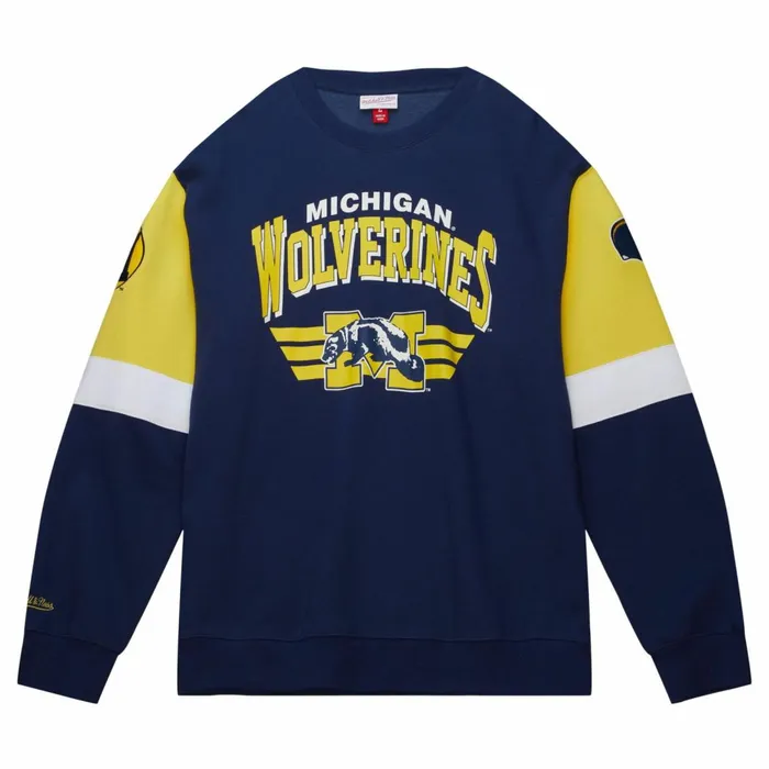 Men039s Hoodies and Sweatshirts Mitchell and Ness All Over Crew 30 University Of Michigan Men039s Hoodies and Sweatshirts Mitchell and Ness All Over Crew 30 University Of Michigan