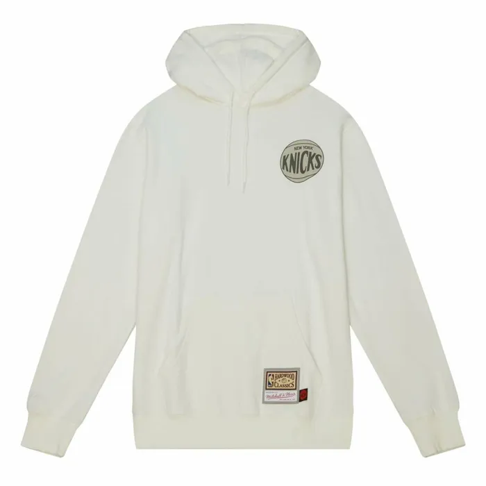 Men039s Hoodies and Sweatshirts Mitchell and Ness Cream Hoodie New York Knicks