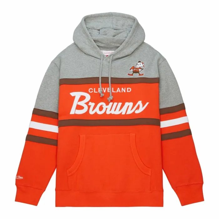 Men039s Hoodies and Sweatshirts Mitchell and Ness Head Coach Hoodie Cleveland Browns