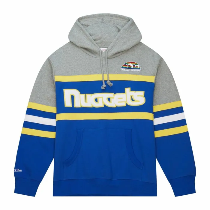 Men039s Hoodies and Sweatshirts Mitchell and Ness Head Coach Hoodie Denver Nuggets