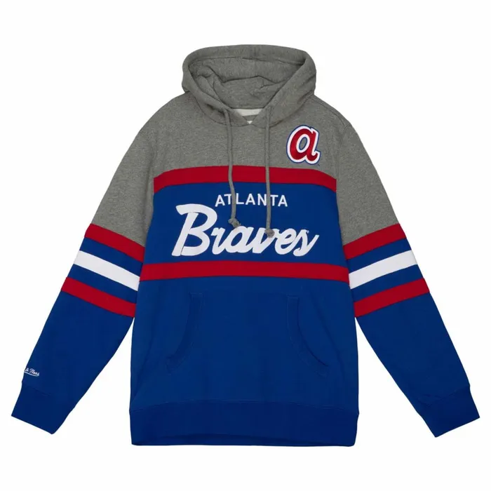 Men039s Hoodies and Sweatshirts Mitchell and Ness Headcoach Hoody Atlanta Braves