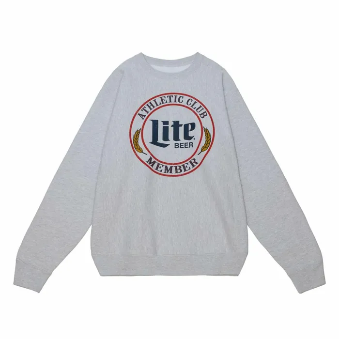 Men039s Hoodies and Sweatshirts Mitchell and Ness MandN X Miller Lite Crest Crewneck