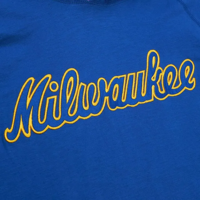 Men039s MLB Mitchell and Ness Legendary Slub Long Sleeve Hoodie Milwaukee Brewers Men039s MLB Mitchell and Ness Legendary Slub Long Sleeve Hoodie Milwaukee Brewers