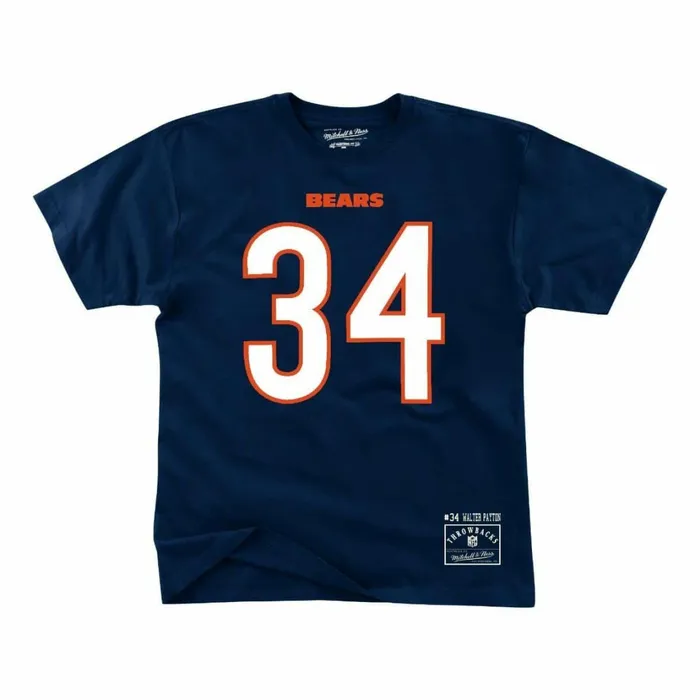 Men039s NFL Mitchell and Ness Name and Number Tee Chicago Bears Walter Payton