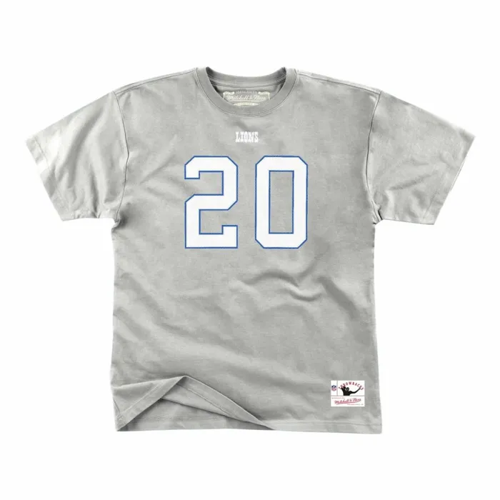 Men039s NFL Mitchell and Ness Name and Number Tee Detroit Lions Barry Sanders