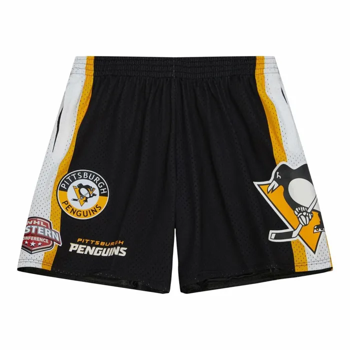 Men039s Shorts Mitchell and Ness City Collection Mesh Shorts Pittsburgh Penguins