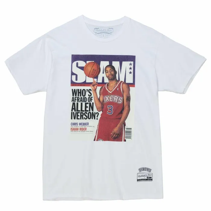 Men039s TShirts and Tops Mitchell and Ness Slam Cover Philadelphia 76ers Allen Iverson