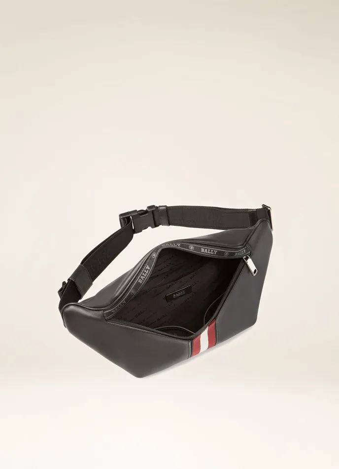 Men Bally Belt Bags Hakab 8211 Leather Bum Bag In Black