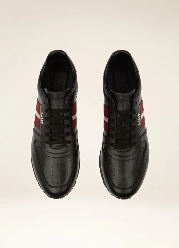 Men Bally Sneakers Astel 8211 Leather Sneakers In Black