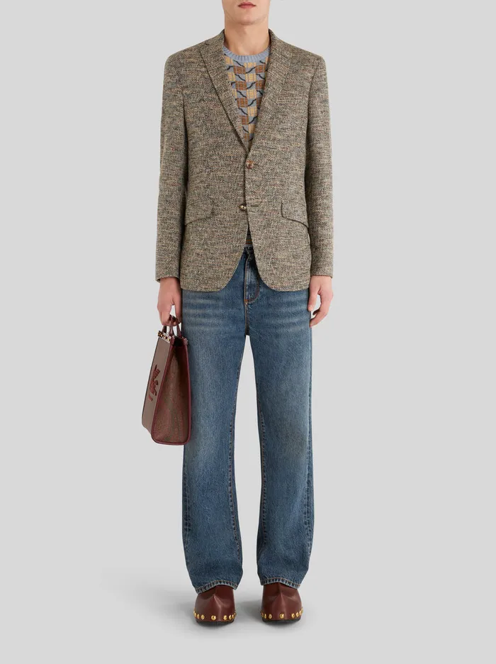 Men Cotton And Virgin Wool Jacket Etro Jackets