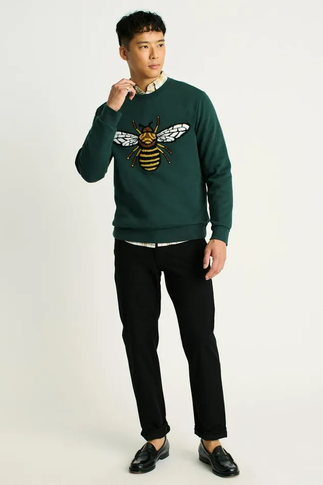 Men Critter Supersoft Fleece Crew Beehive Renaissance Bonobos Crew and VNeck Sweaters