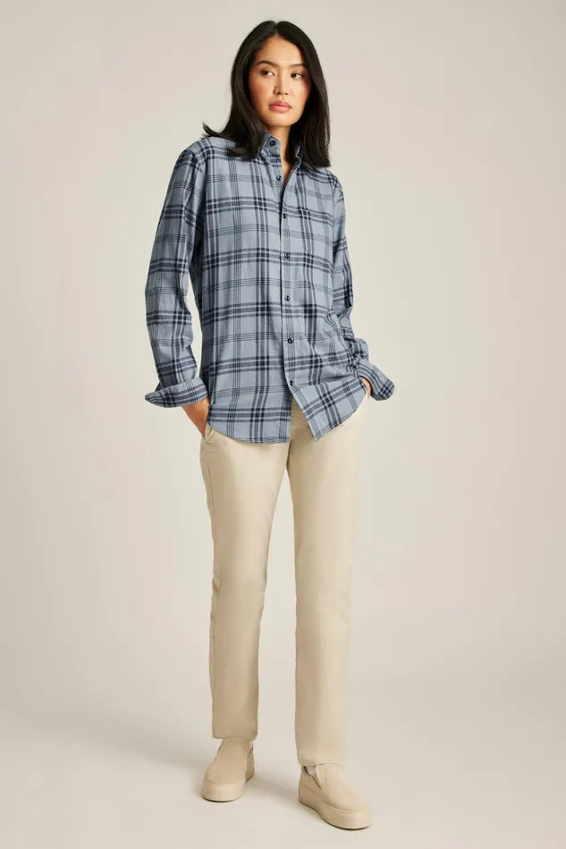 Men Everyday Lightweight Flannel Shirt Hall Plaid Bonobos Casual Shirts