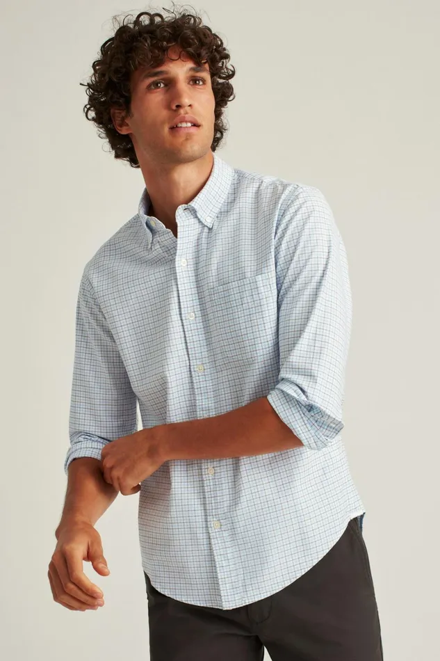 Men Everyday Oxford Shirt Blue Nickel Check Bonobos Casual Shirts