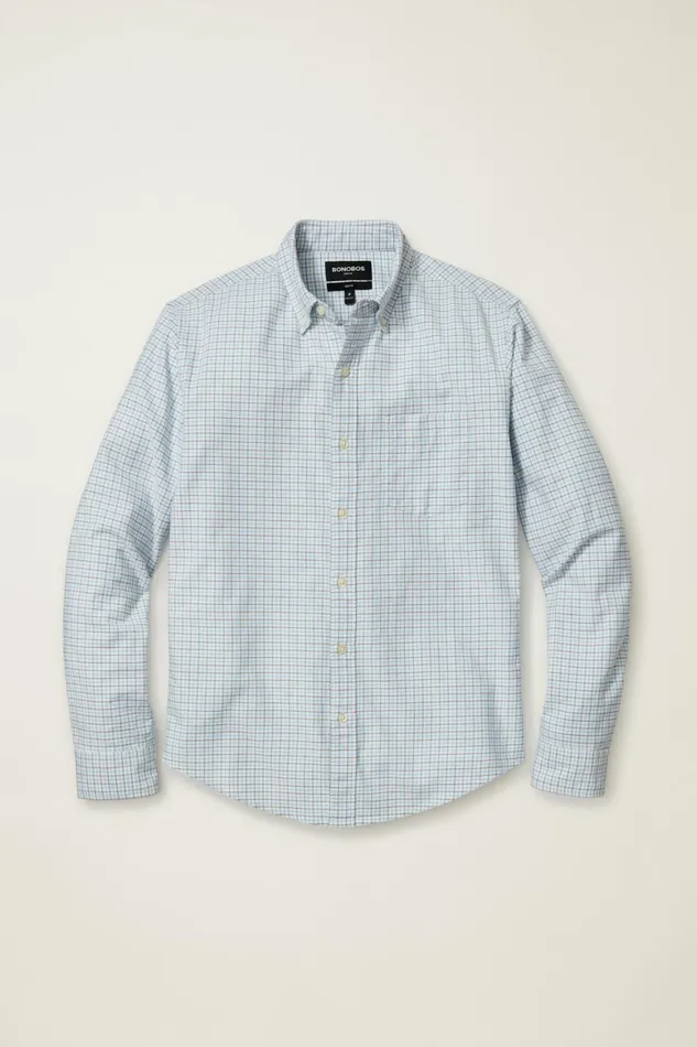 Men Everyday Oxford Shirt Blue Nickel Check Bonobos Casual Shirts