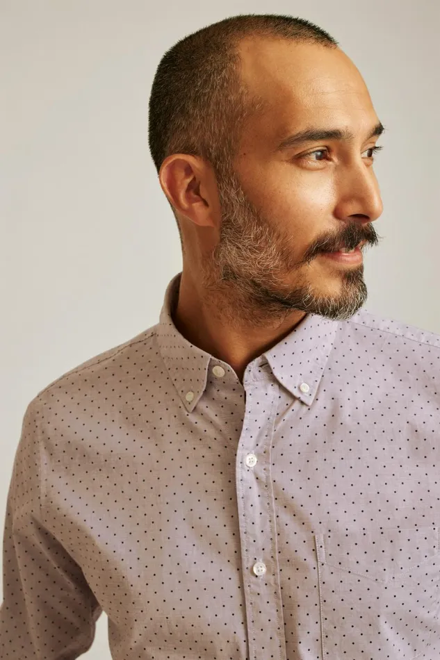 Men Everyday Shirt Burgundy Navy Dot Bonobos Casual Shirts