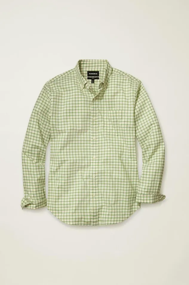 Men Everyday Shirt Ivy Green Dorsey Plaid Bonobos Casual Shirts
