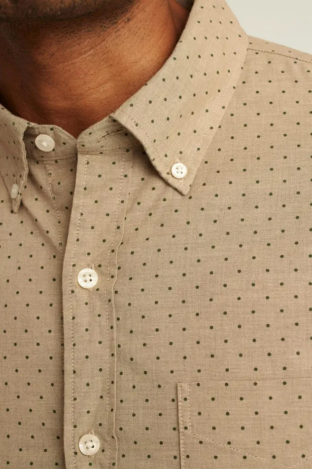 Men Everyday Shirt Khaki Dot Bonobos Casual Shirts
