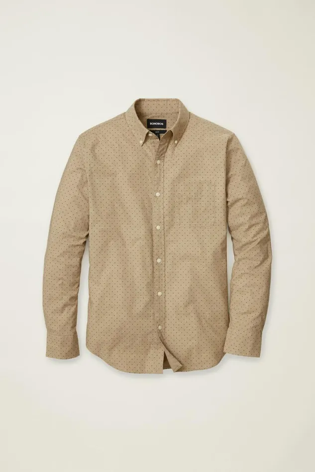 Men Everyday Shirt Khaki Dot Bonobos Casual Shirts