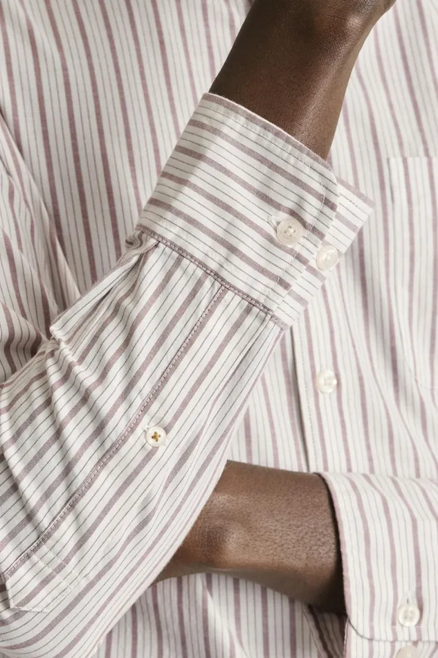 Men Everyday Shirt Maroon Stripe Bonobos Casual Shirts