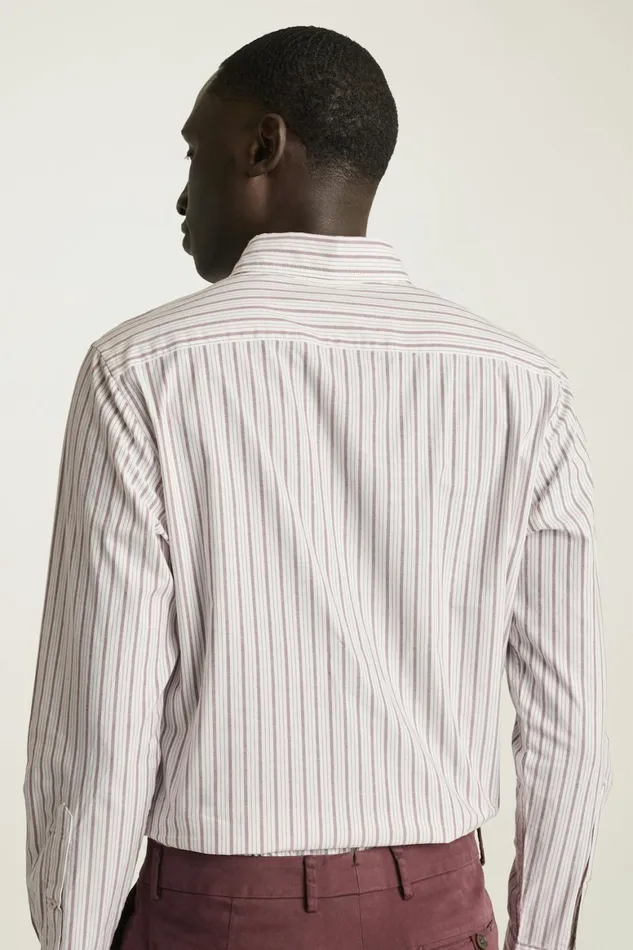 Men Everyday Shirt Maroon Stripe Bonobos Casual Shirts