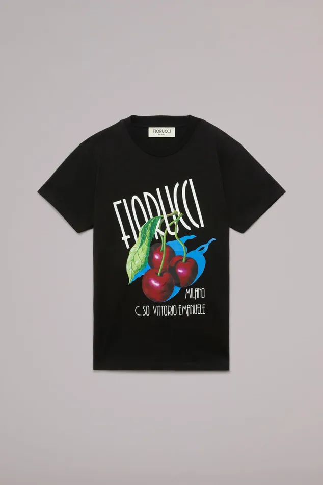 Men Fiorucci TShirts and Tops Cherry Logo TShirt Black Men Fiorucci TShirts and Tops Cherry Logo TShirt Black