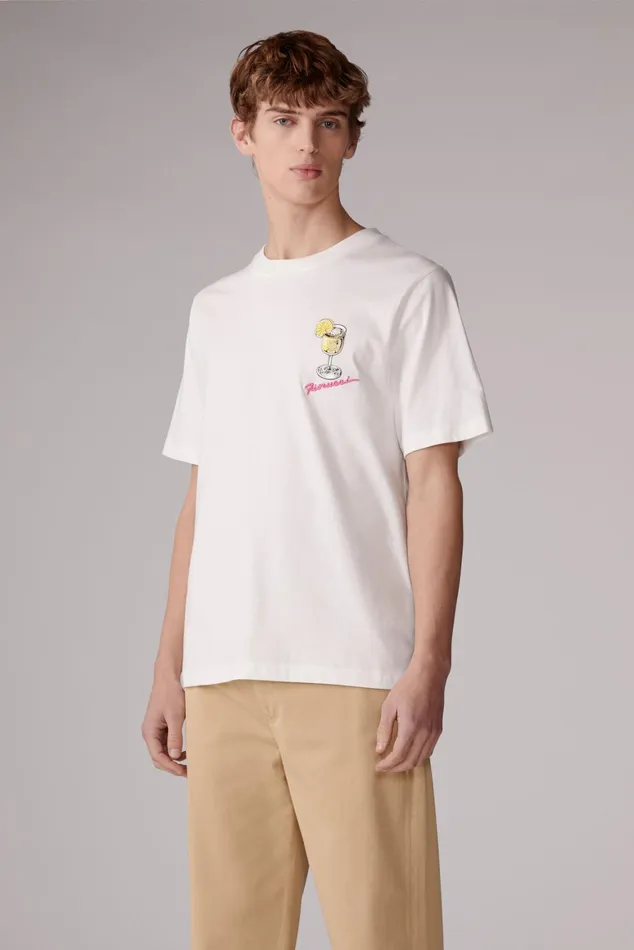 Men Fiorucci TShirts and Tops Cocktail Squiggle Logo TShirt White Men Fiorucci TShirts and Tops Cocktail Squiggle Logo TShirt White