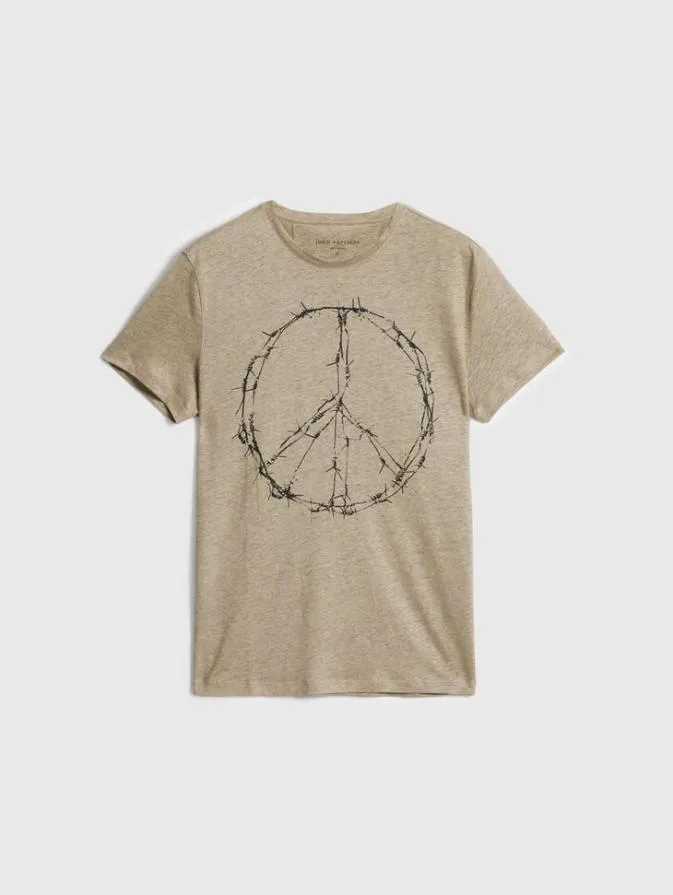 Men Graphic Tees John Varvatos BARBED WIRE PEACE TEE Canvas