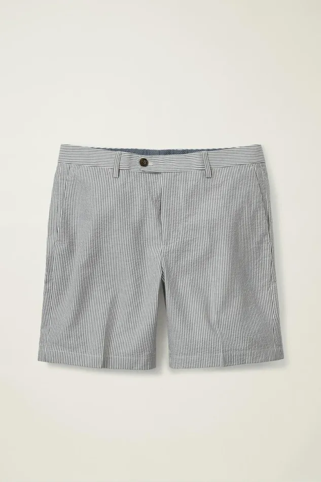 Men Italian Stretch Chino Shorts Grey And White Seersucker Stripe Bonobos Chino Shorts