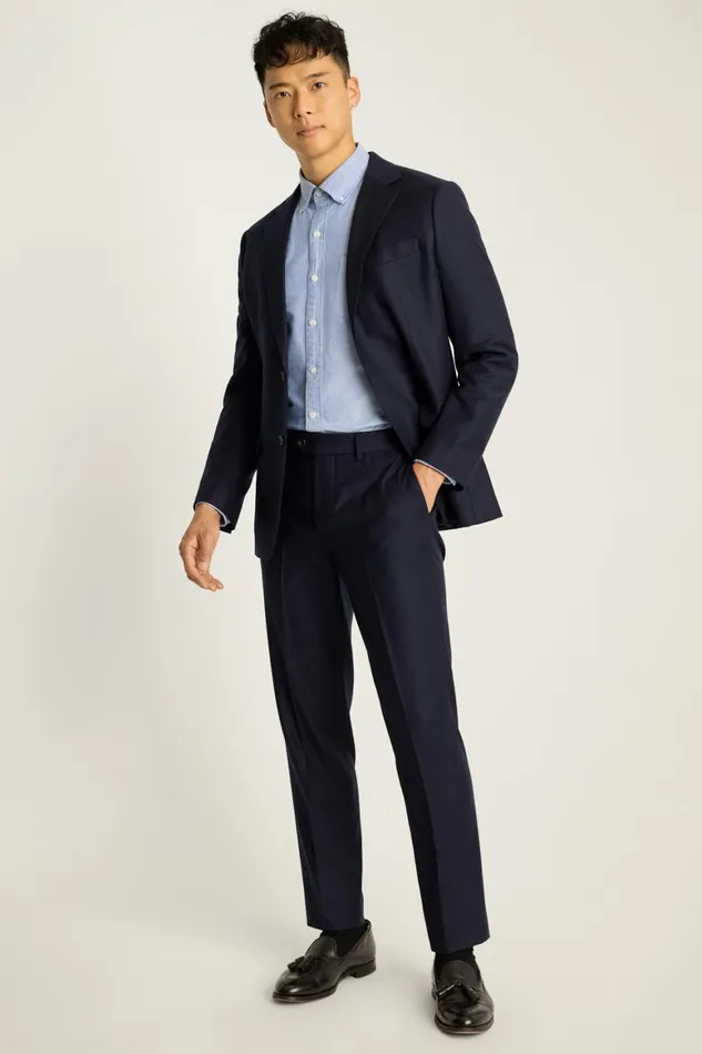 Men Jetsetter Italian Flannel Suit Dark Navy Blue Bonobos Suits