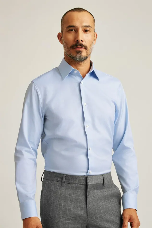 Men Jetsetter Premium Dress Shirt Blue Dobby Bonobos Formal Dress Shirts