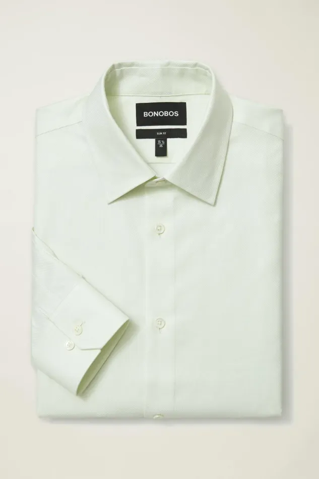 Men Jetsetter Premium Dress Shirt Mint Green Dobby Bonobos Formal Dress Shirts