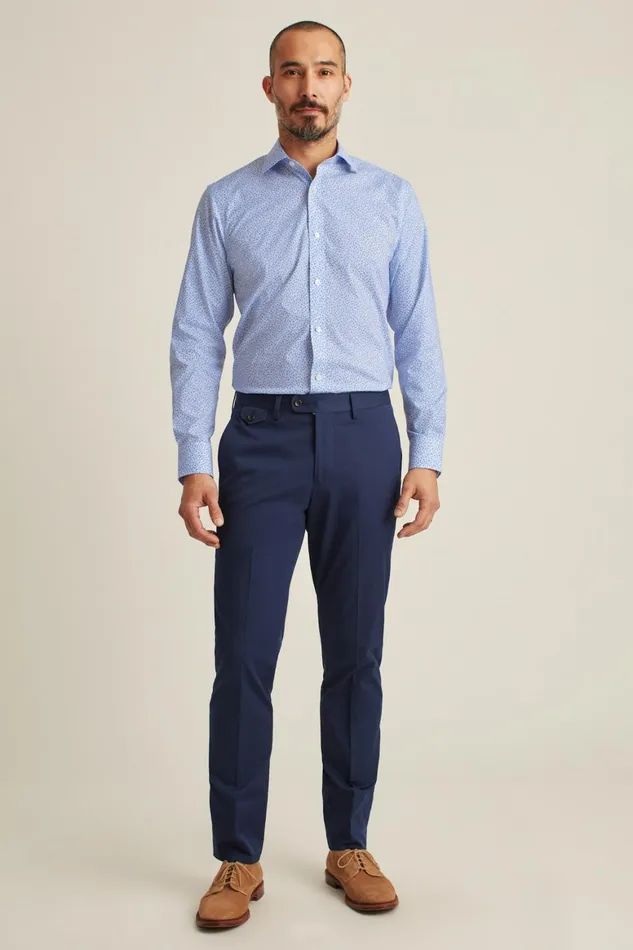 Men Jetsetter Stretch Dress Shirt Blue Paterson Floral Bonobos Business Casual Shirts