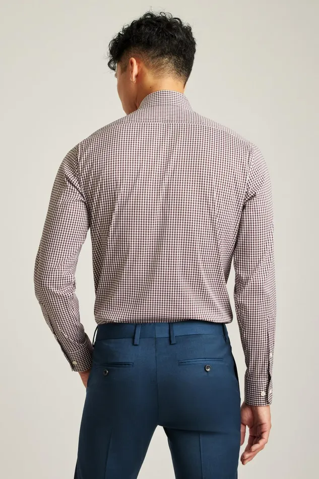 Men Jetsetter Stretch Dress Shirt Burgundy Check Bonobos Business Casual Shirts