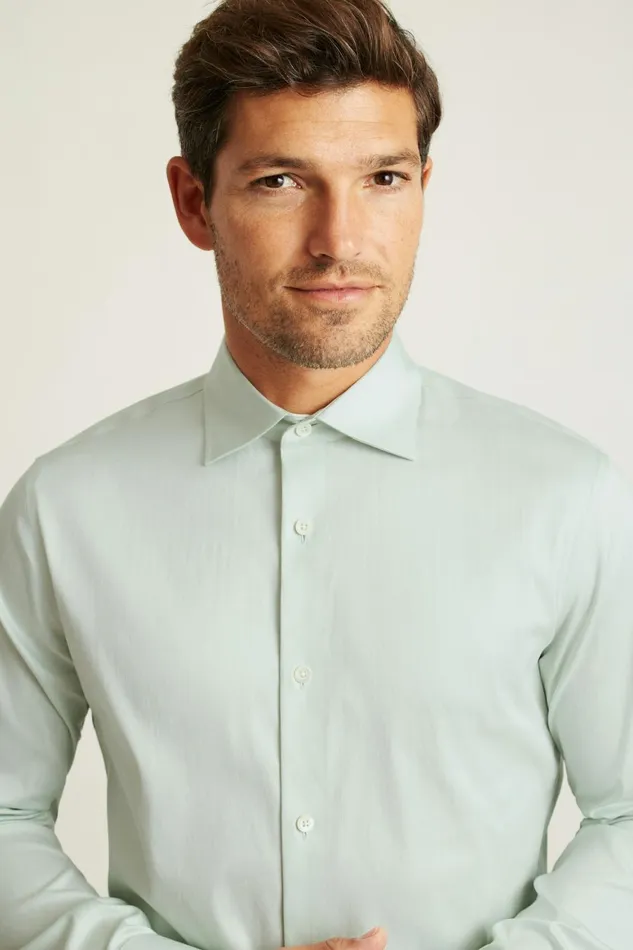 Men Jetsetter Stretch Dress Shirt Sage Green Herringbone Bonobos Business Casual Shirts