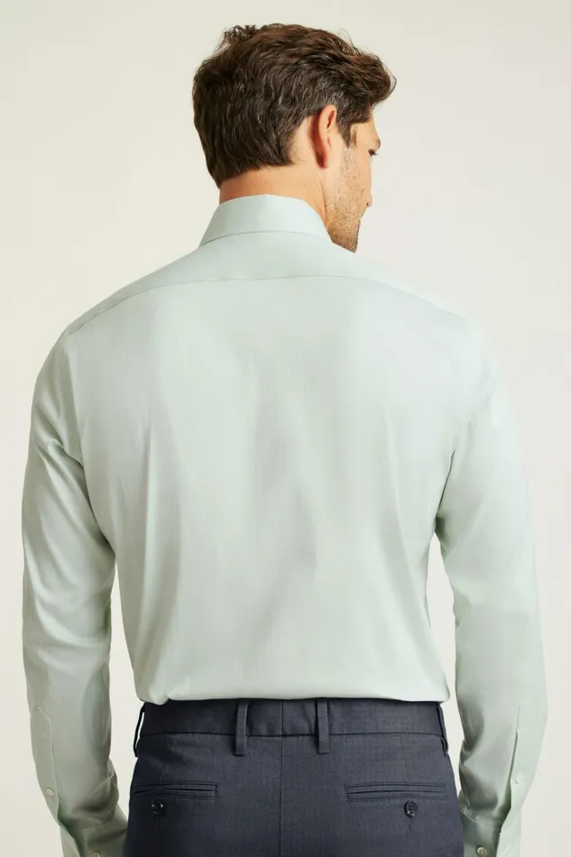 Men Jetsetter Stretch Dress Shirt Sage Green Herringbone Bonobos Business Casual Shirts