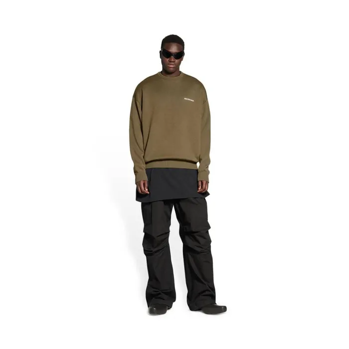 Men Knitwear Balenciaga Political Campaign Sweater In Kaki