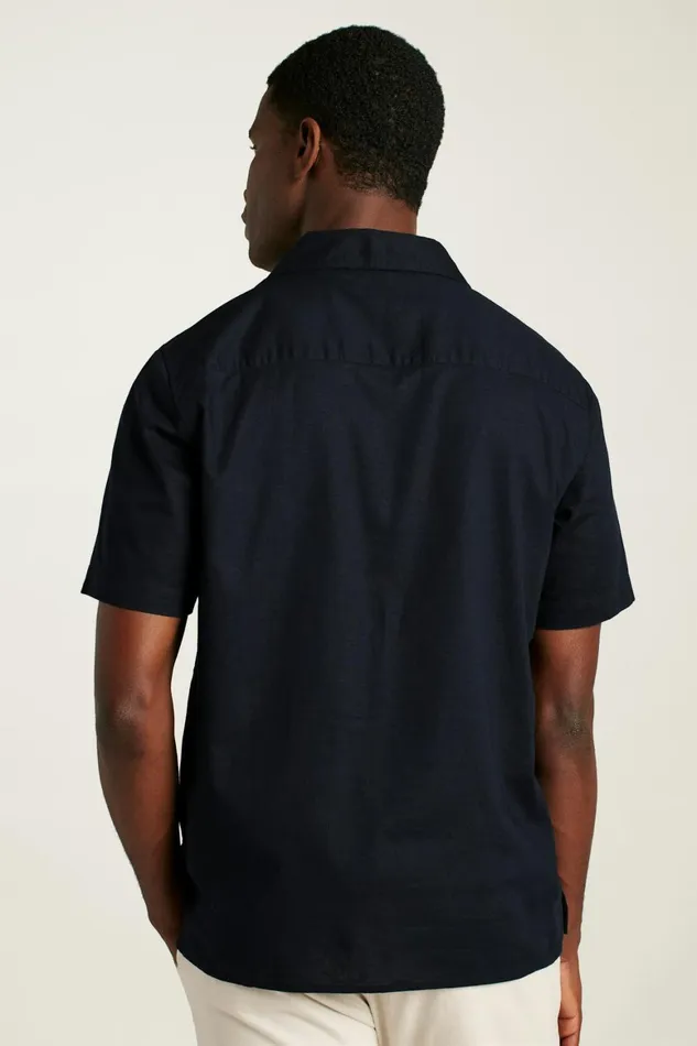 Men Limited Edition Riviera Cabana Shirt Black Palm Embroidery Bonobos Casual Shirts