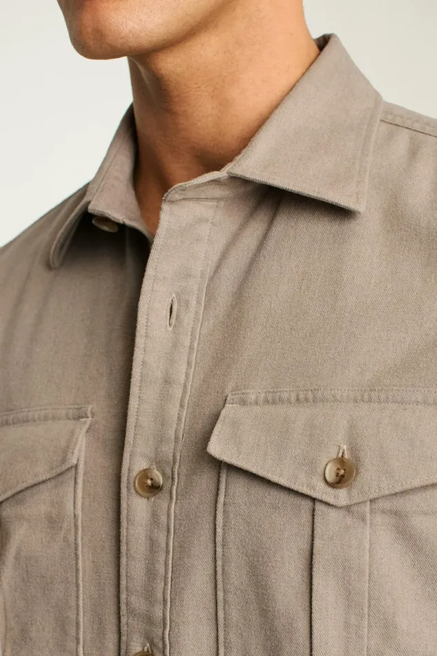Men Moleskin Overshirt Heather Sand Bonobos Casual Shirts