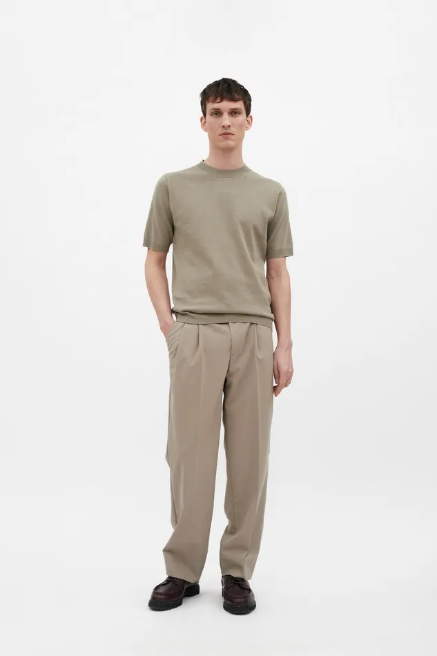 Men Norse Projects Knitwear Rhys Cotton Linen Tshirt Clay