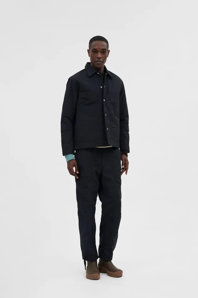Men Norse Projects Outerwear Pelle Waxed Nylon Insulated Jacket Black