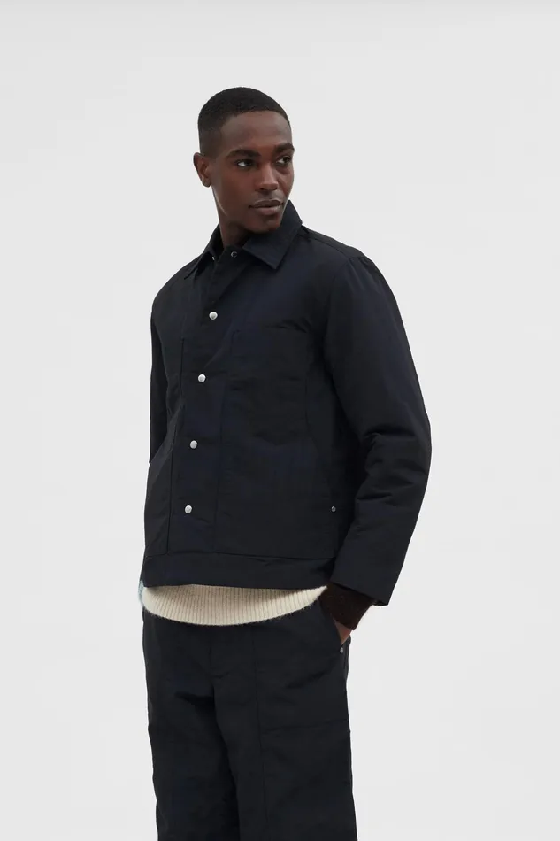 Men Norse Projects Outerwear Pelle Waxed Nylon Insulated Jacket Black