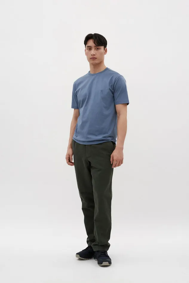 Men Norse Projects TShirts Johannes N Logo Tshirt Fog Blue