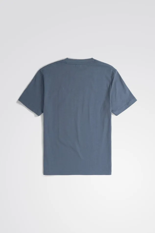 Men Norse Projects TShirts Johannes Organic Chain Stitch Logo Tshirt Steel Blue