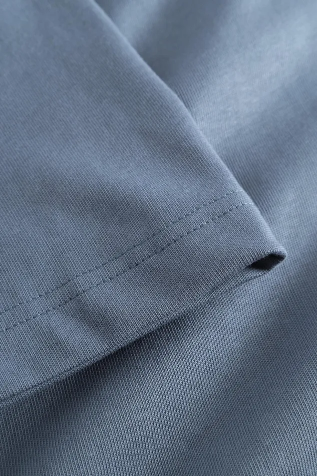 Men Norse Projects TShirts Johannes Organic Chain Stitch Logo Tshirt Steel Blue